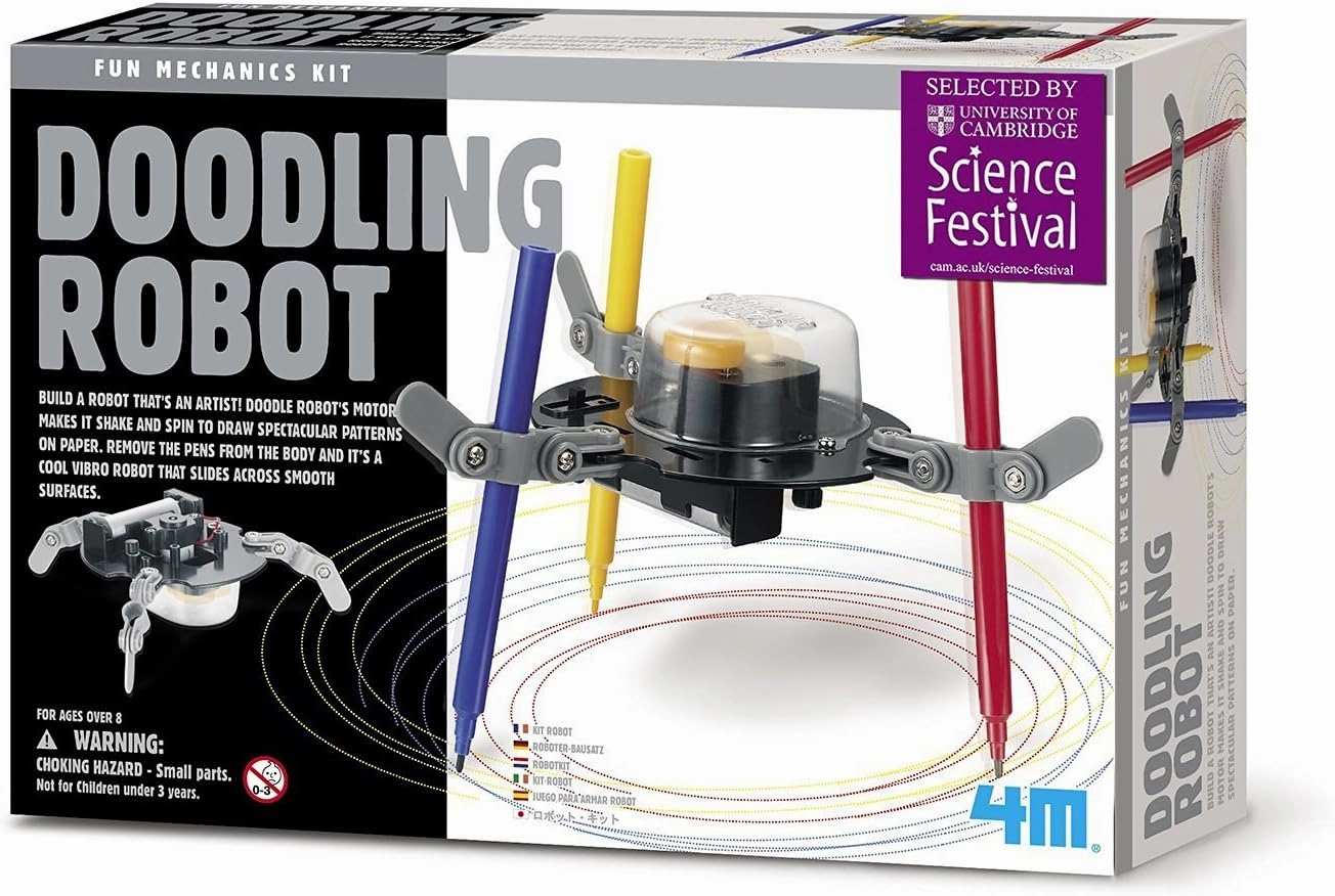 4M: Doodling Robot, Build a Robot That's an Artist, Ideal for Young Science Enthusiasts, Challenge Your Child's Imagination, Requires 1 AA Battery (Not Included), For Ages 8 and up