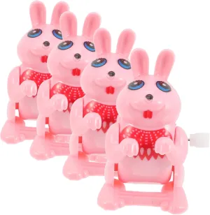 4Pcs Novelty Wind Up Adorable Flipping Bunny Model Clockwork Hopping Rabbit for Party Favors
