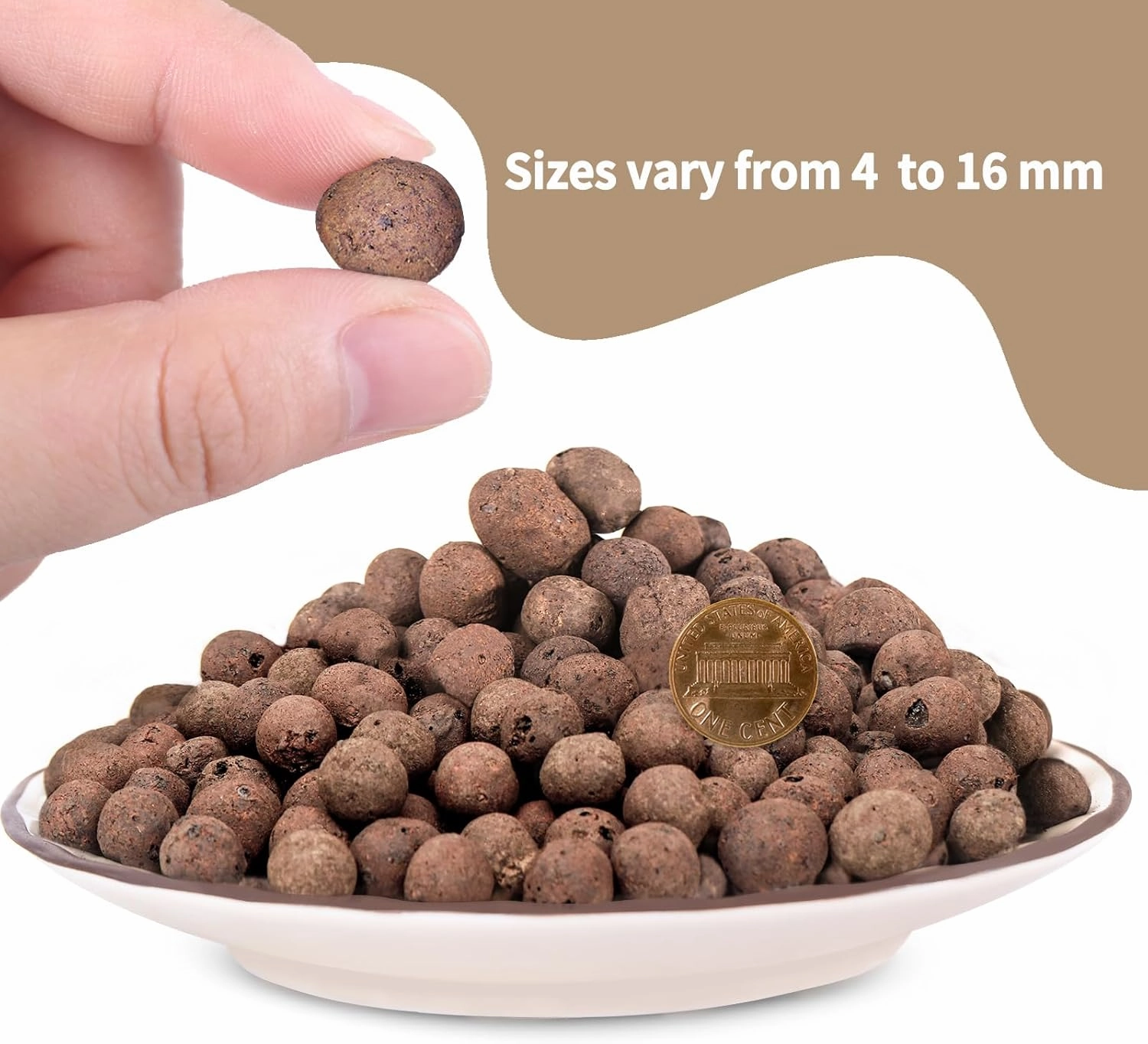 5LB Leca Clay Pebbles for Plants, Expanded Leca Balls for Indoor Plants, Orchid Potting Mix, Soil Amendment, Drainage, Easy Reusability, 4-16mm