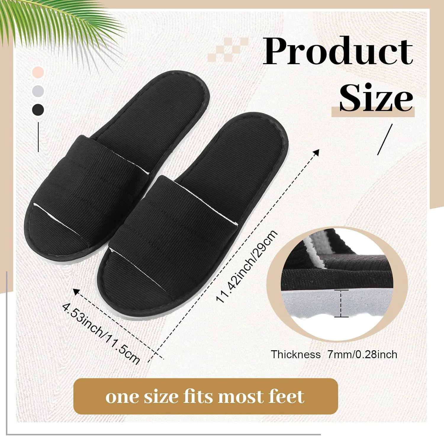6 Pairs Disposable Slippers Bulk for Guests Comfortable House Spa Hotel Indoor Travel Slippers Women Men