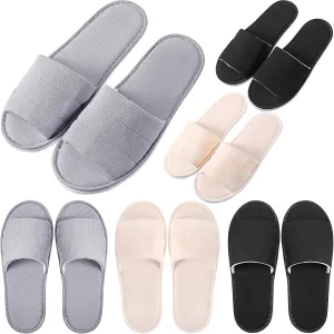 6 Pairs Disposable Slippers Bulk for Guests Comfortable House Spa Hotel Indoor Travel Slippers Women Men