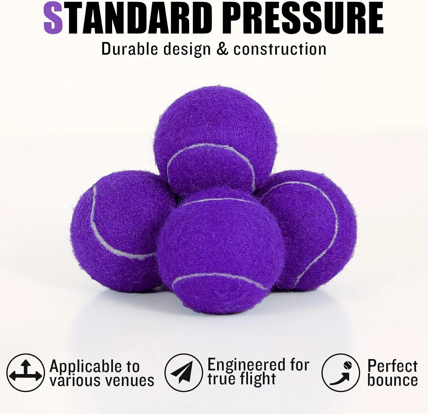 60 Pack Tennis Balls, Training Tennis Balls, Pet Dog Playing Balls, Practice Tennis Balls with Mesh Bag for Transport and Beginner Training