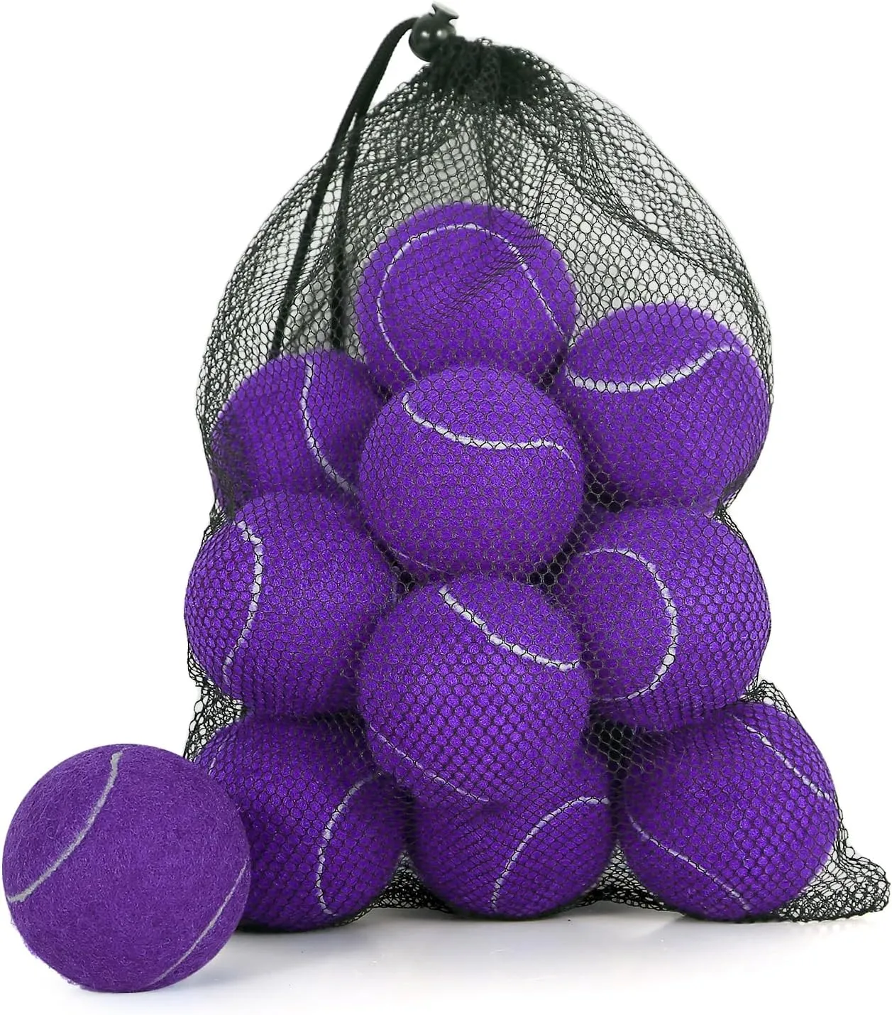 60 Pack Tennis Balls, Training Tennis Balls, Pet Dog Playing Balls, Practice Tennis Balls with Mesh Bag for Transport and Beginner Training