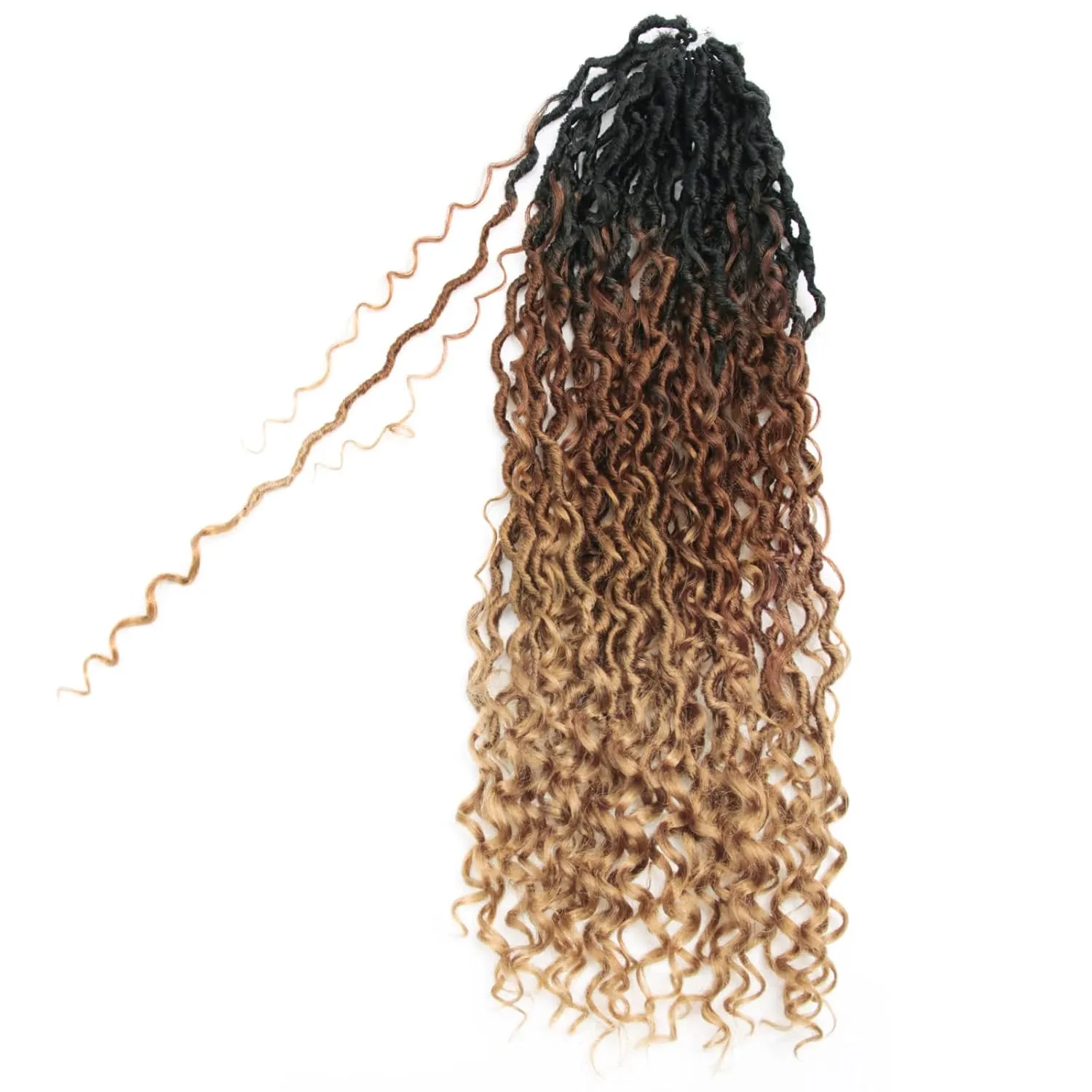 6Packs Goddess Locs Crochet Hair,22Inch Curly Faux Locs Hippie Crochet Braids Long Goddess Faux Locs for Black Women(22inch 1B/30/27)