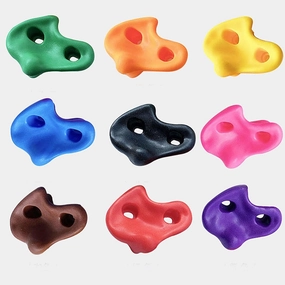 6pcs Rock Climbing Holds, Wall Climbing Grips Rock Wall Holds with Installation Hardware Rock Wall Climbing Kit Pink Green Brown Purple Yellow
