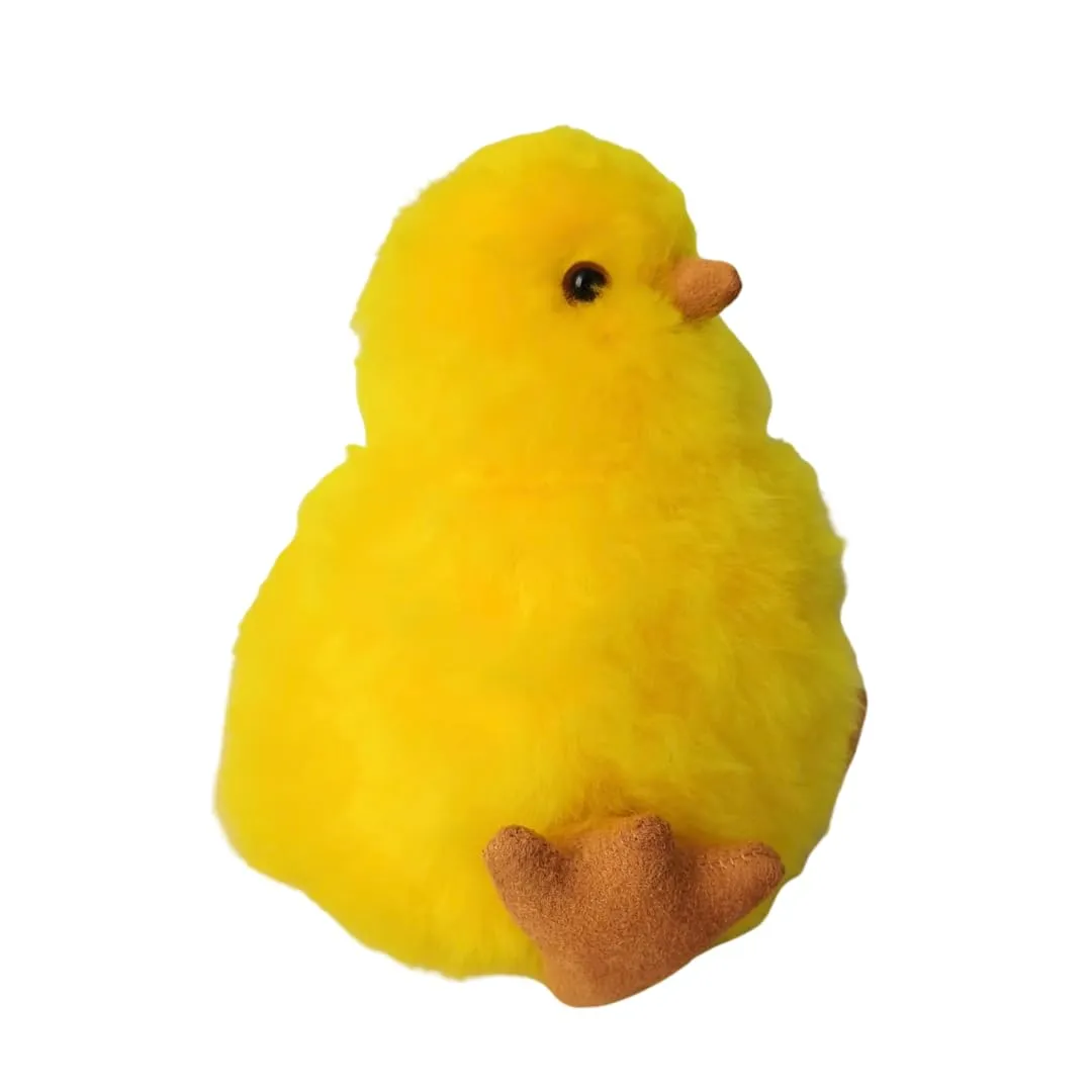 6" - Beautiful Baby alpaca fur chicken, Handmade Cute Stuffed Animal Toy for Kids, Soft Cuddly Stuffed Bear for Girls and Boys, Plush Teddy Gift for Kids and Adus