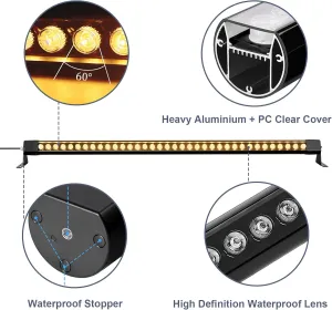 72W LED Wall Washer Light Bar, 4FT 2700K Warm White Wall Washer Light, 120V 3850lm IP67 Waterproof Outdoor Led Light Bar for Landscape Garden Building Walkways, Plug in, 2 Pack