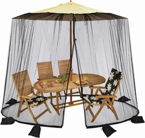 7.5-11 ft Patio Umbrella Mosquito Net with 6pcs Sandbags,Adjustable Patio Screen Mesh with Zipper,Canopy Umbrellas Mosquito Netting Table Screen for Outdoor Umbrellas and Patio Tables,No Support Frame