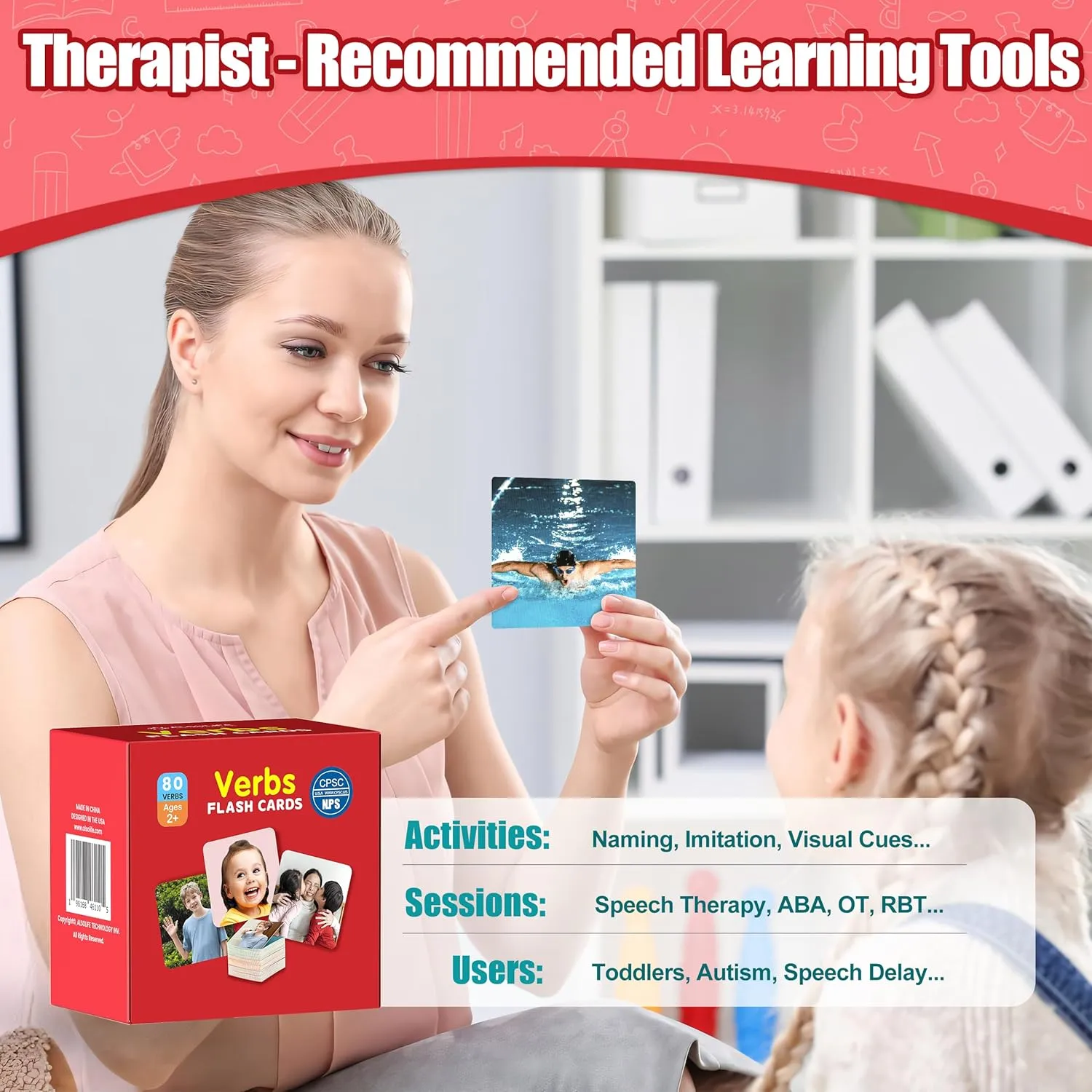 80 Verb Cards with Action Videos| Thick Action Verb Flash Cards for Speech Therapy| Verbs Flash Cards for Toddler Learning Cards Action Words| Picture Cards for Speech Therapy Games