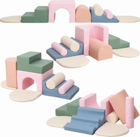 8-Piece Foam Climbing Blocks for Toddlers 1-3,PU Toddler Climbing Toys Indoor,Soft Play Climbing for Toddlers,Baby Toddler Kids Foam Climbing Blocks,Foam Soft Play Set,Foam Play Gym