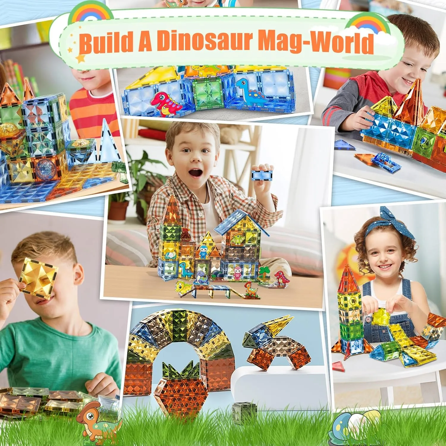98PCS Magnetic Tiles with Lights, Magnetic Building Sets for Preschoolers Ideal Construction Set for Building Learning Activities