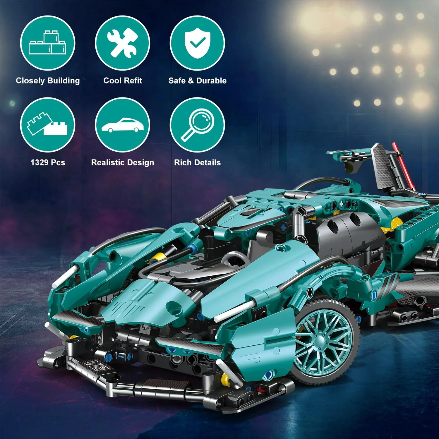 999 Piece Sports Car Building Blocks Toys Boys or Adults Kits, 1:14 Race Car Model Building Set, Adult Collectible Model Cars Set to Build, STEM Super Cars Sets for Boys Girls Age 6-12, 8-14