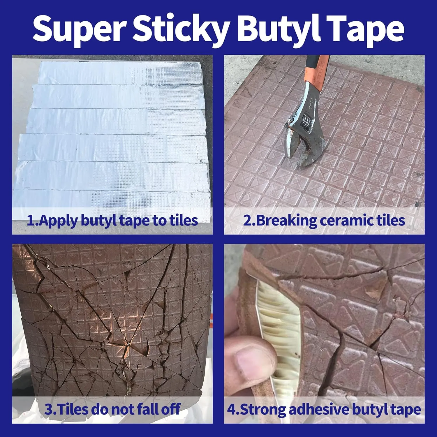 ADHES Butyl Tape Waterproof Tape Aluminum Foil Tape 2 Inch x 16 Feet, Butyl Sealant Tape for RV Repair, Window, Silicone, Boat and Pipe Sealing, Glass & EDPM Rubber Roof Patching, Silver