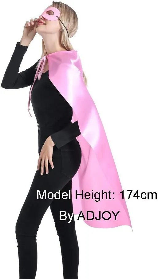 ADJOY Superhero Capes and Masks for Adults Teenagers Men & Women Party Dress Up Costumes Team Building - 5 Packs