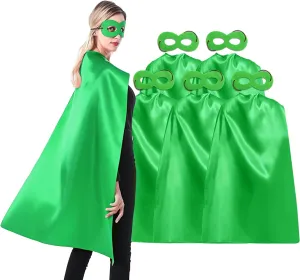 ADJOY Superhero Capes and Masks for Adults Teenagers Men & Women Party Dress Up Costumes Team Building - 5 Packs