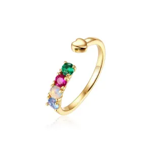 Adjustable Rainbow Open Stacking Ring