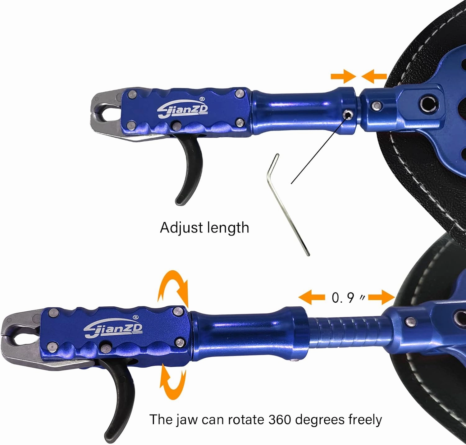 Adjustable Wristband Release, Index Finger Release, Composite Bow, 360 Degree rotatable Jaws, Automatic Closure, Bow and Arrow Archery Accessories, Archery Release Aids