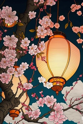 Adults Kids Wooden Jigsaw Puzzle Challenging Educational Fun Family Games Toys Gifts for Home Decor 1000 Pieces Peach Blossoms and Lanterns