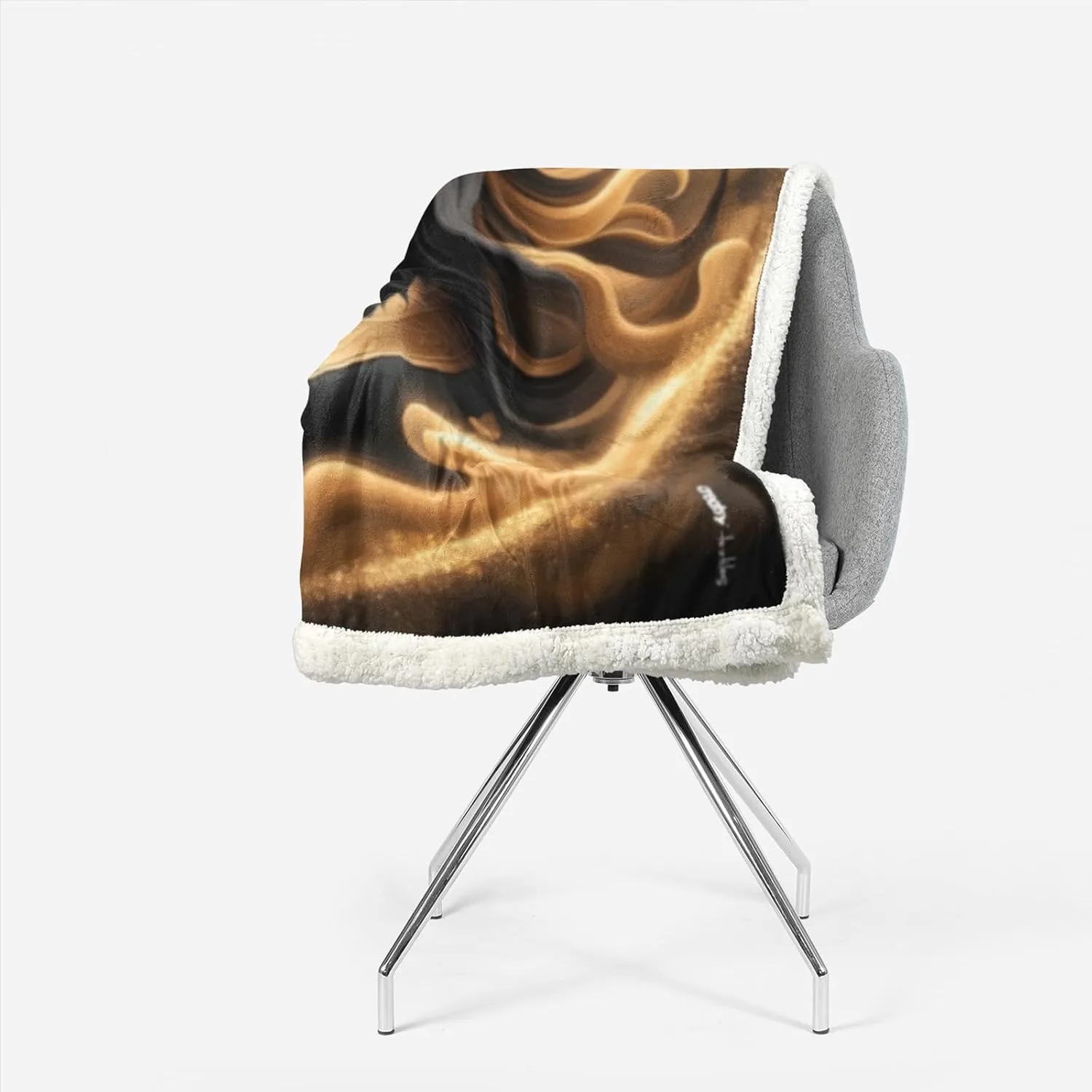 AILONEN Black & Gold Horse Throw Blanket,Galloping Horse Fleece Shepra Blanket,West Desert Smoking Printed Soft Blanket Bed/Sofa Decor, 47 x 31 Inches