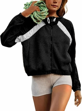 Aimiray Women's Winter Fleece Jackets Zip Up Oversized Sherpa Coats Fuzzy Patch Outerwear with Pockets