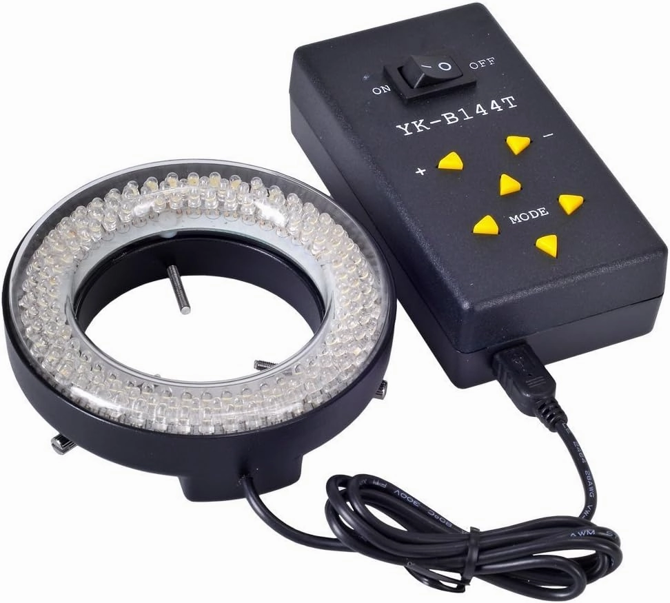 AmScope 144 LED Stereo Microscope Ring Light with Variable-Intensity Illumination