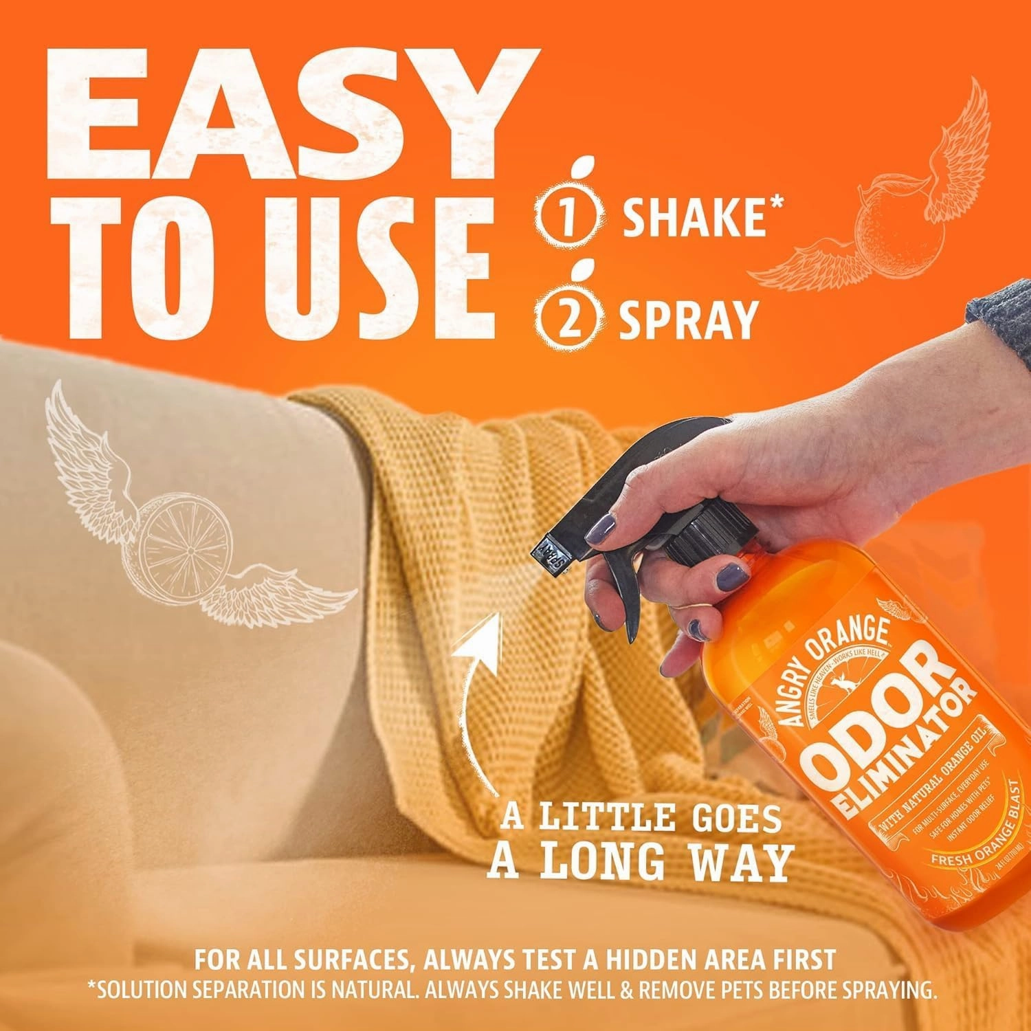 ANGRY ORANGE Pet Odor Eliminator for Dog and Cat Urine, Carpet Stains, and Strong Smells – Citrus Cleaner with Natural Orange Oil – 24 oz - Value 3 Pack