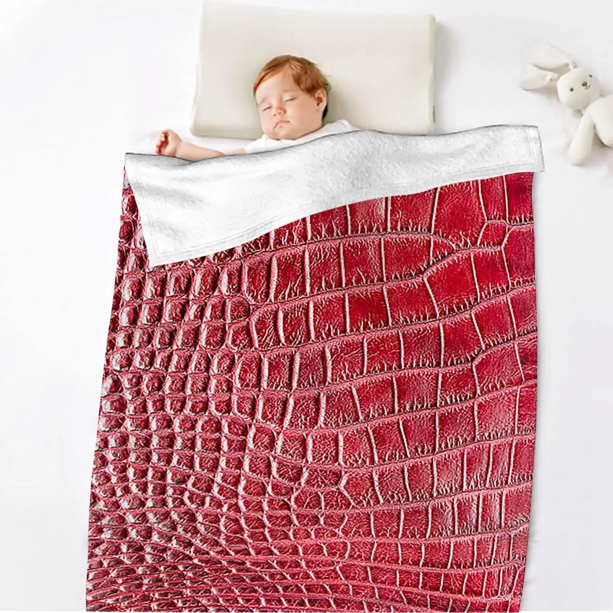 Animal Print Reversible Lightweight Cozy Plush Fleece Microfiber Decorative Shaggy Blanket for Couch Sofa Bed, Crocodile Skin Designer Themed Art 60x80 Inches Brown Throw Blanket