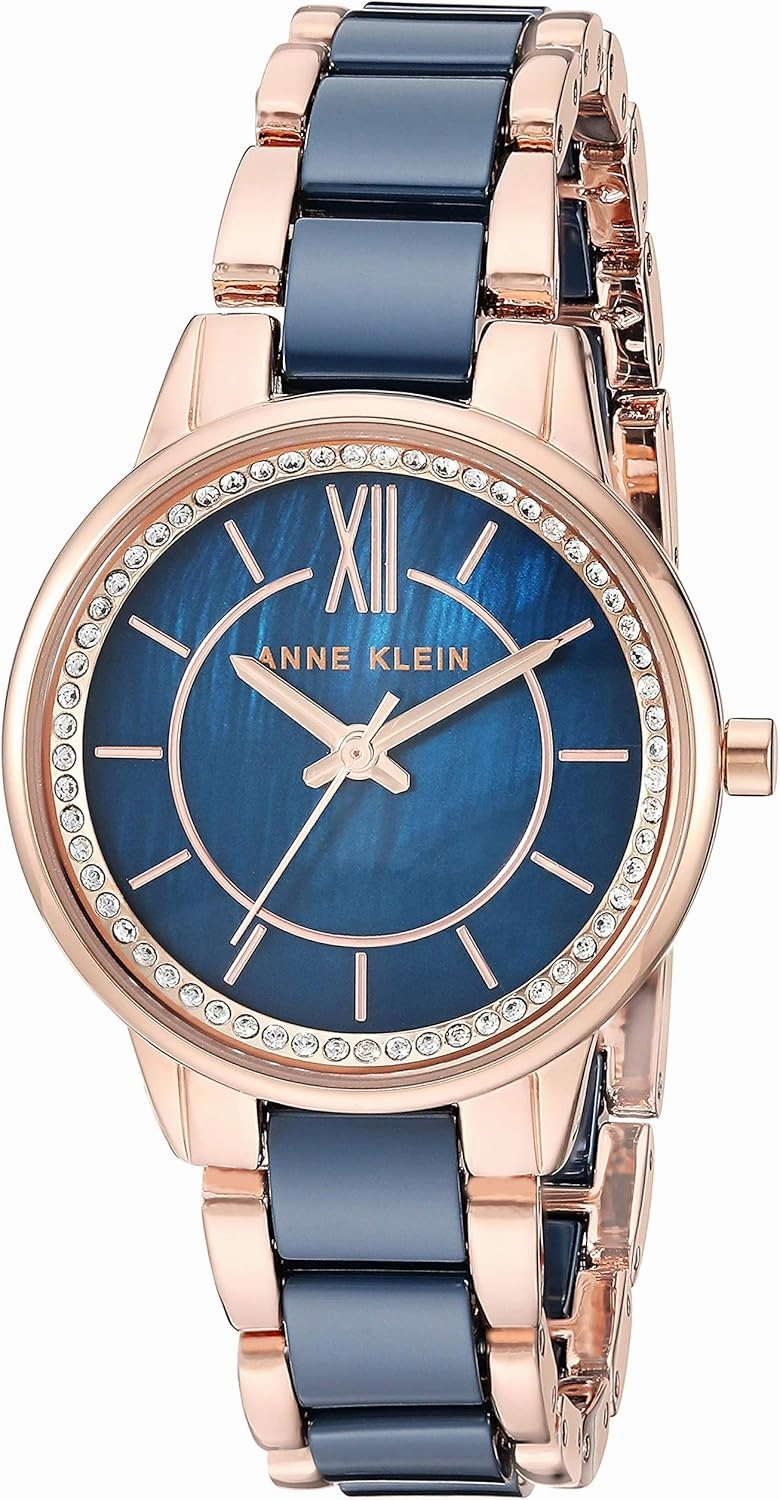 Anne Klein Women's Premium Crystal Accented Ceramic Bracelet Watch