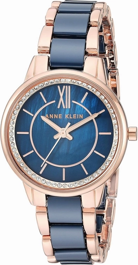 Anne Klein Women's Premium Crystal Accented Ceramic Bracelet Watch