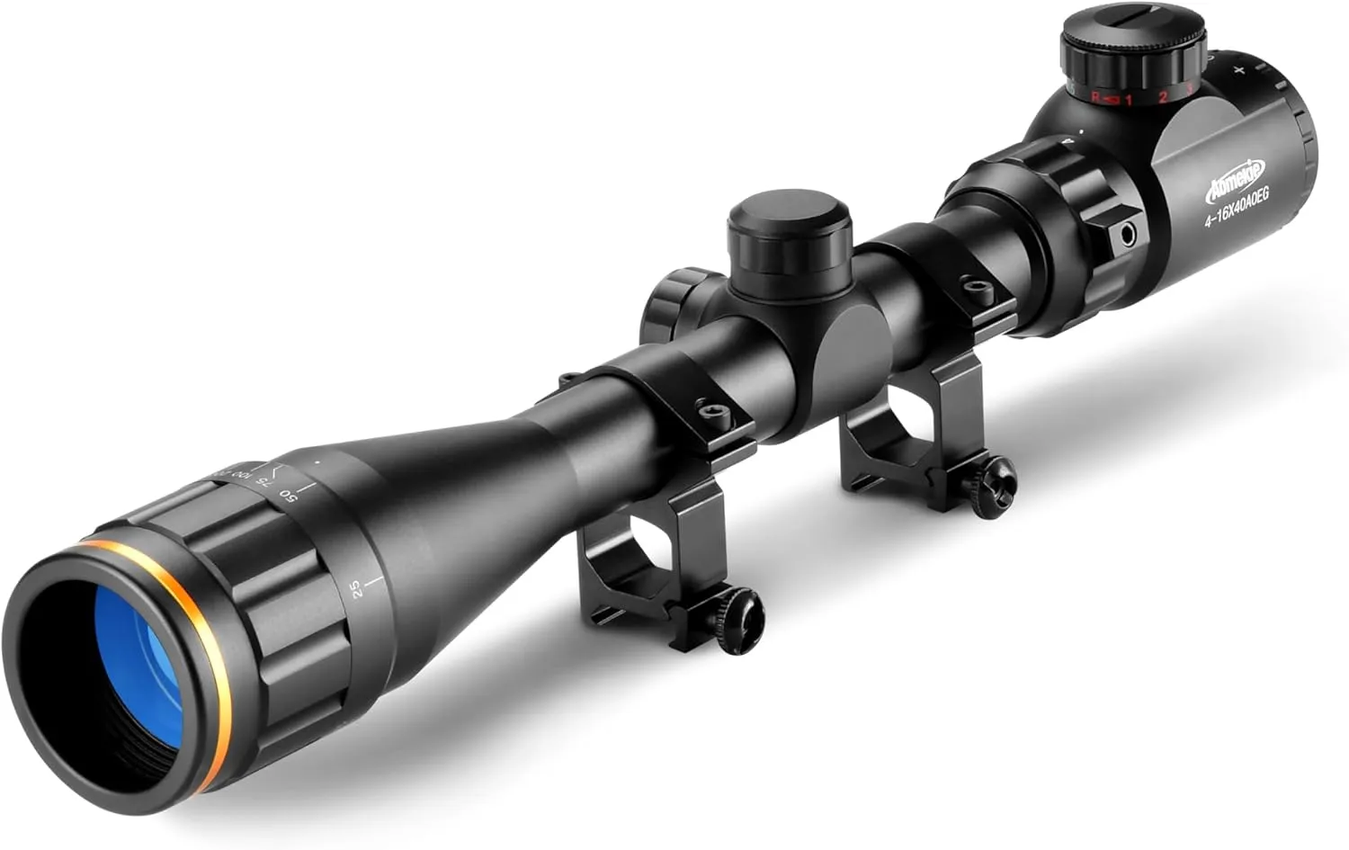 AOMEKIE Rifle Scope 4-16x40 Red Green Illuminated Long Range Optical Scope with 20mm Free Mounts