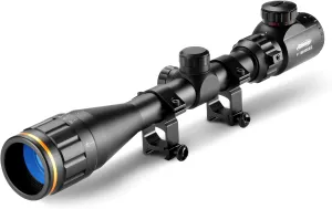 AOMEKIE Rifle Scope 4-16x40 Red Green Illuminated Long Range Optical Scope with 20mm Free Mounts