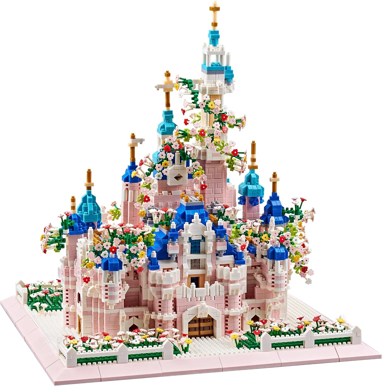 Architecture Castle with Flower Series Micro Blocks Building Sets for Adults and Teens, 4000  PCS Bricks Building Blocks - Upgrade Version
