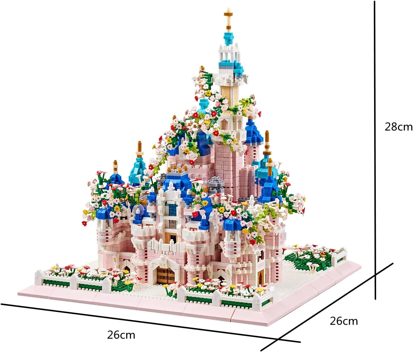 Architecture Castle with Flower Series Micro Blocks Building Sets for Adults and Teens, 4000  PCS Bricks Building Blocks - Upgrade Version