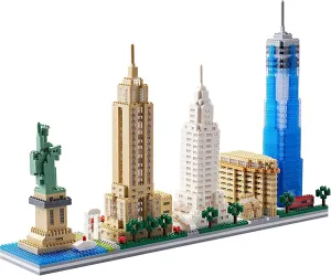 Architecture New York City, New York Skyline Model Kit, with 3452 pcs Micro Mini Blocks, Collection Building Set Architectural Model Toys Great Gifts for Kids and Adults