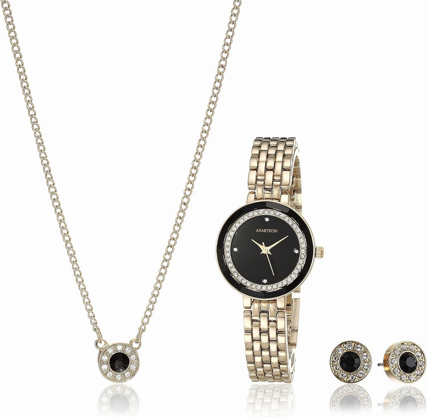 Armitron Women's Genuine Crystal Accented Bracelet Watch and Jewelry Set, 75-5796