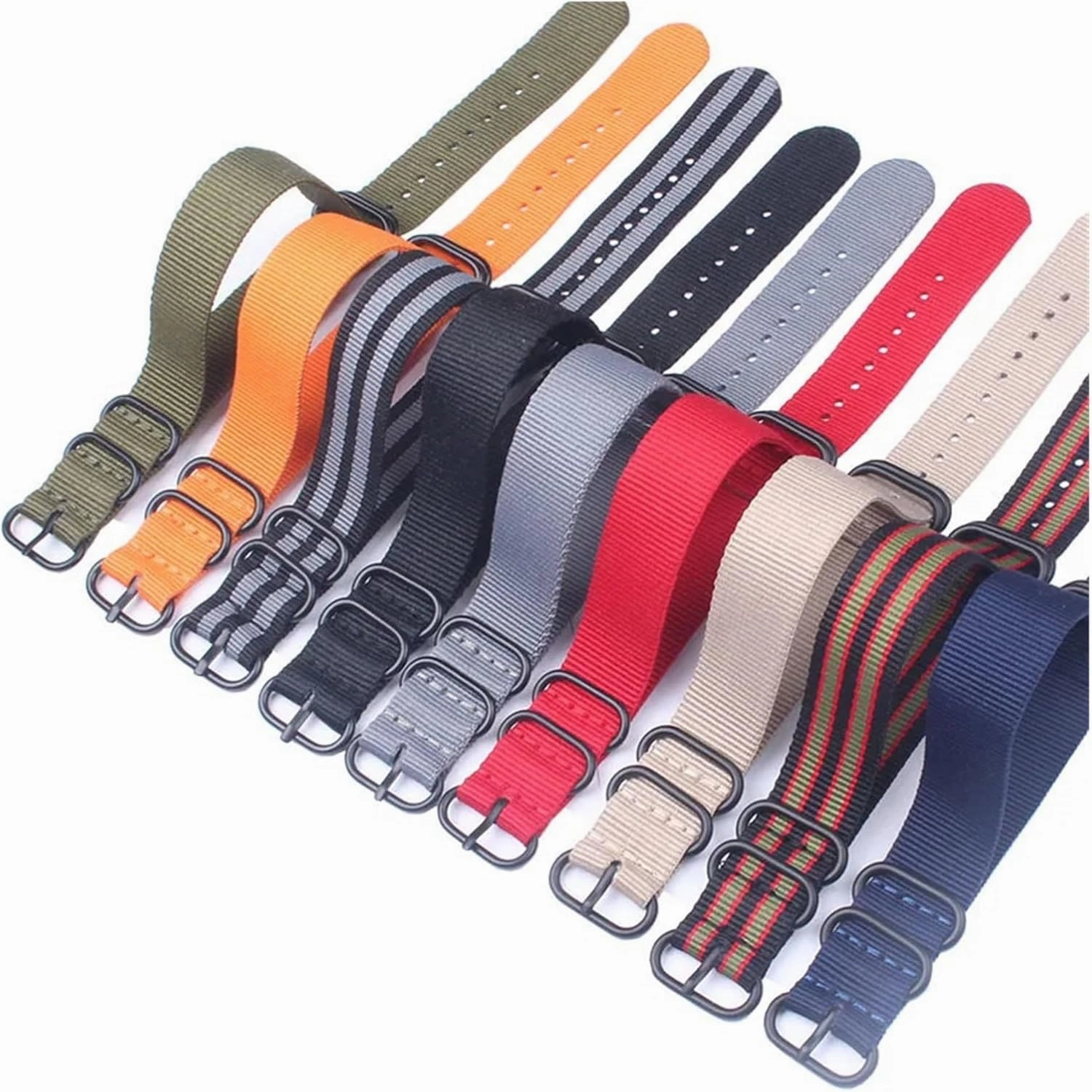 Army Military PVD black Buckle 18mm 20mm 22mm 24mm Watchbands Men Women Watches Strap Wristwatch Band Ring Buckle