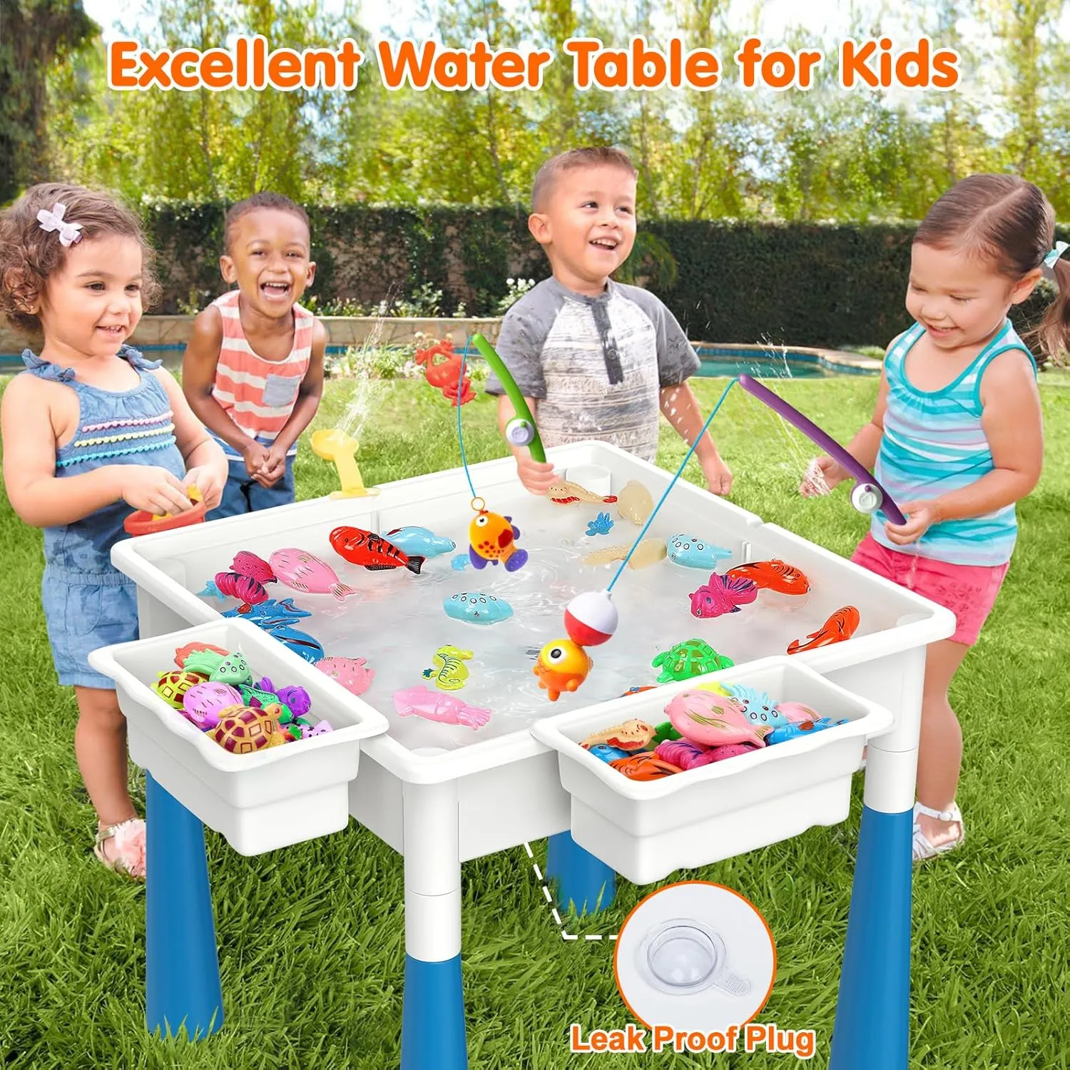 Arscniek Toddlers Activity Table 7 in 1 Kids Activity Tables and Chair Set with 152Pcs Large Marble Run Building Blocks, Sand/Water Tables, Kids Learning Play Table Toys for Girls Boys Toddler Age 3-7