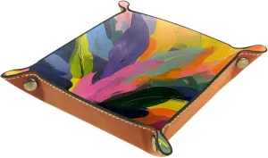 Art Colorful Plant Stacking Jewelry Organizer Trays, Desk Drawer Organizer Tray, Earring Tray, Bracelet Tray, Ring Storage Tray, Women & Girls