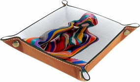 Art Colorful Female Jewelry Organizer Tray, Small Stacking Tray for Bracelets, Earrings, Rings, Elegant Storage Solution