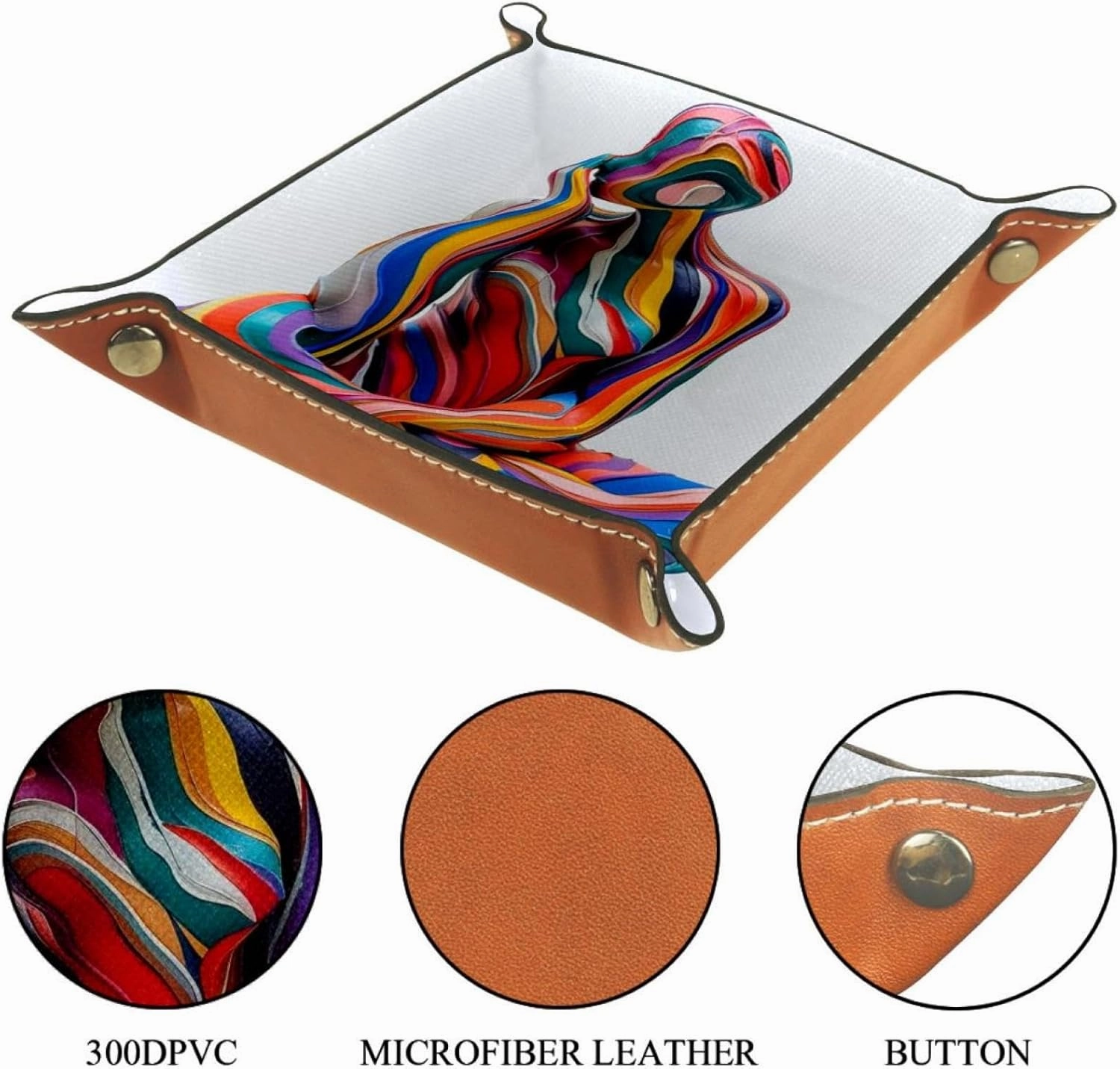 Art Colorful Female Stacking Jewelry Organizer Trays, Small Drawer Organizer Tray for Jewelry, Bracelets, Earrings, Rings, Convenient and Stylish