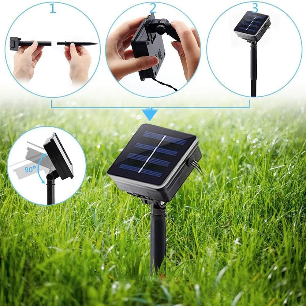 ASFSKY Dragonfly Solar Lights Outdoor 50 LED Dragonfly Lights Waterproof Warm White