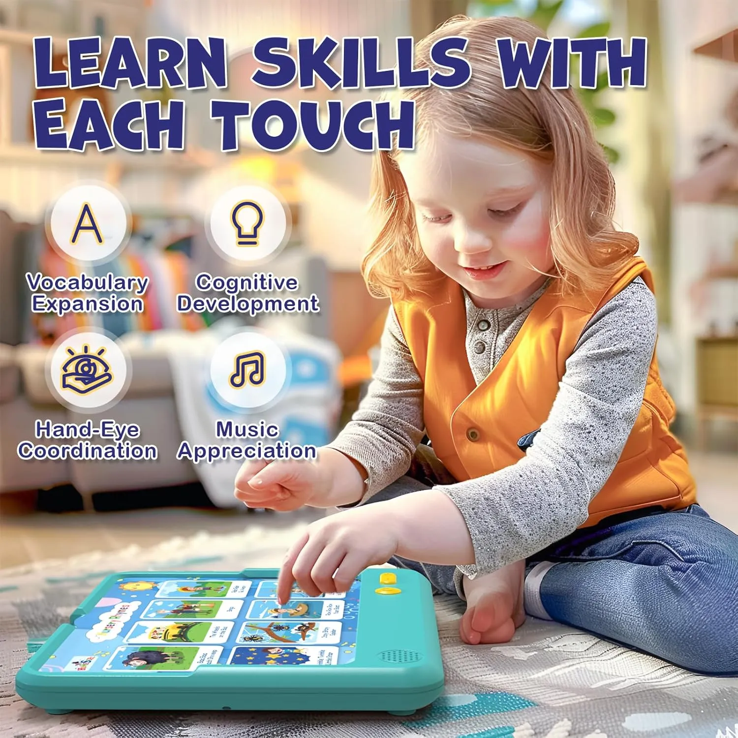 Astro Pad, Toddler Interactive Learning Toys Ages 3 4 5 6, Kids Speech Therapy Educational Tablet Includes Sight Words, Nursery Rhymes, Stories, Perfect Christmas,Birthday Gift for Boys Girls