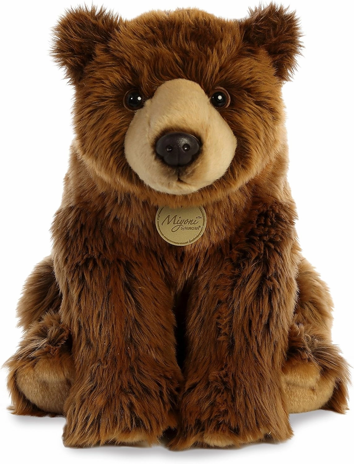 Aurora® Realistic Miyoni® Grizzly Stuffed Animal - Lifelike Detail - Cherished Companionship - Brown 15 Inches