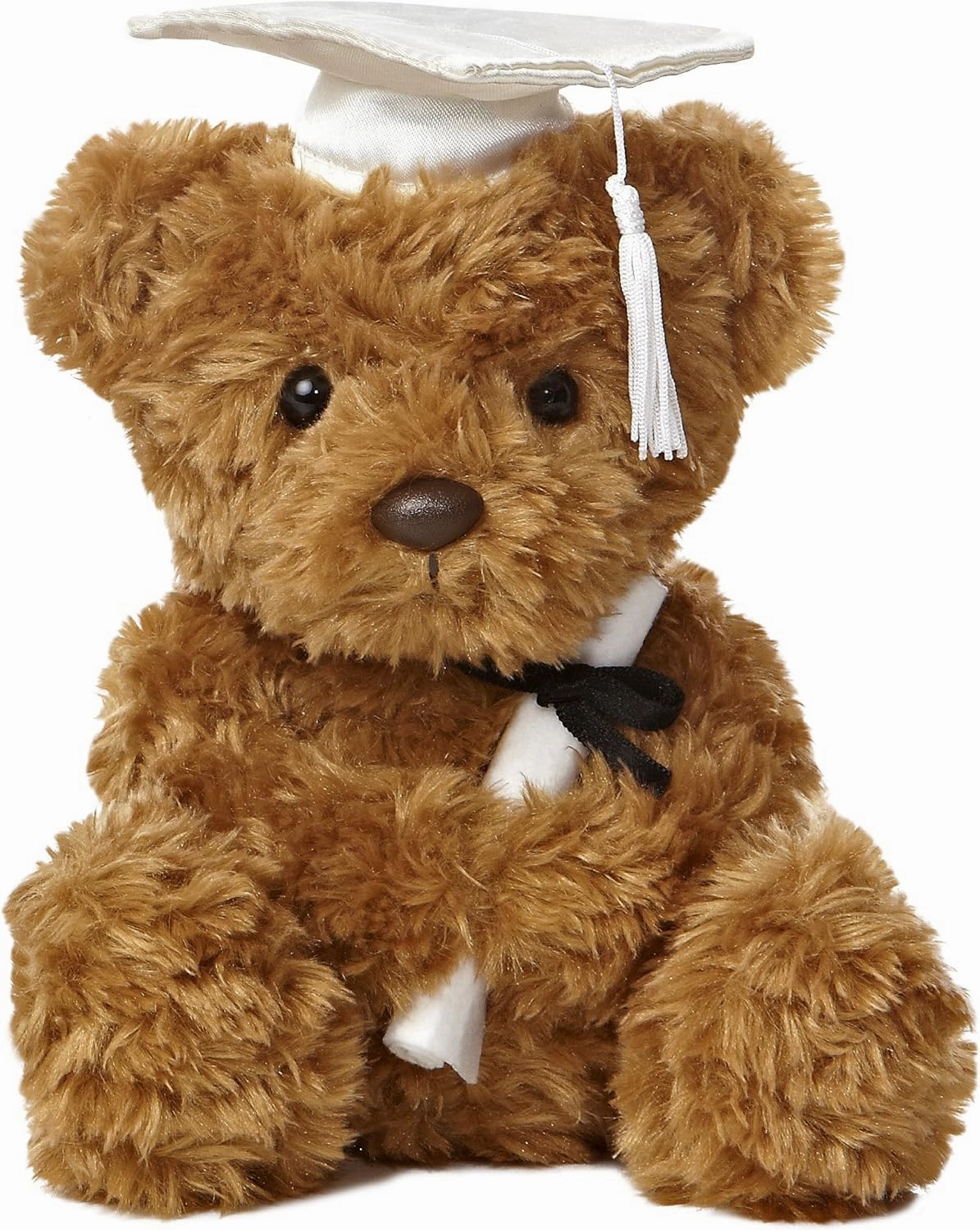 Aurora World Graduation - 8.5" Wagner Bear Graduation - White Cap Plush Brown