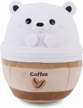Avocatt Polar Bear Coffee Plushie - 10 Inches Stuffed Bear Ice Frappuccino Plush Stuffed Animal - Hug and Cuddle with Soft Fabric and Stuffing - Kawaii Cute Japanese Anime Style Gift