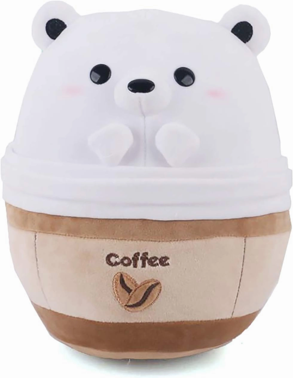 Avocatt Polar Bear Coffee Plushie - 10 Inches Stuffed Bear Ice Frappuccino Plush Stuffed Animal - Hug and Cuddle with Soft Fabric and Stuffing - Kawaii Cute Japanese Anime Style Gift