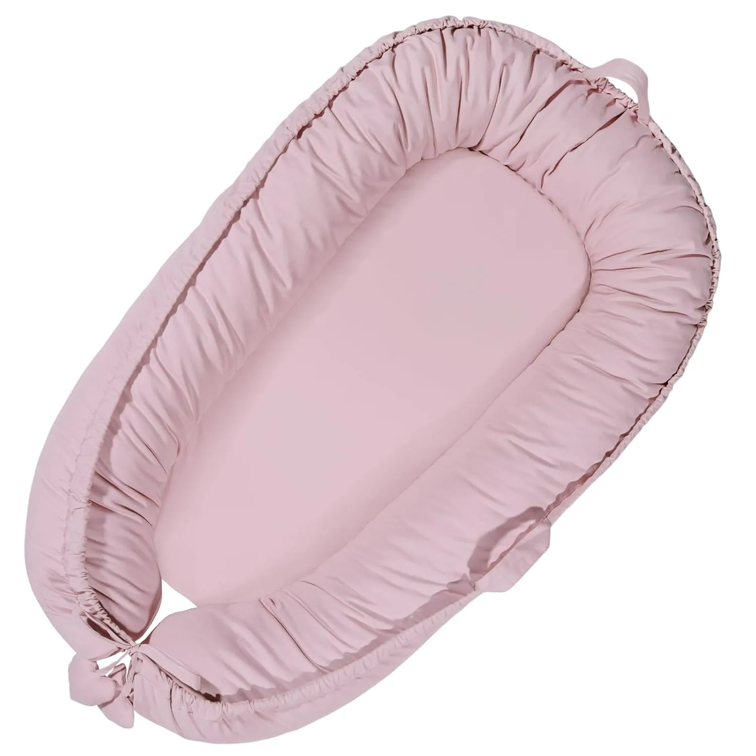 Baby Lounger for Newborn 0-24 Months, Infant Lounger with Soft Breathable Cotton Cover, Lightweight Portable Baby Nest for Tummy, Co Sleeping and Travel, Newborn Essentials for Baby Girl