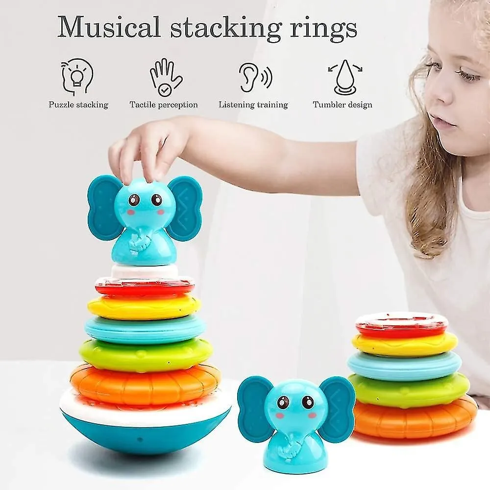 Baby Stacking Rings Musical Toys - Building Rings Stacker & Teethers