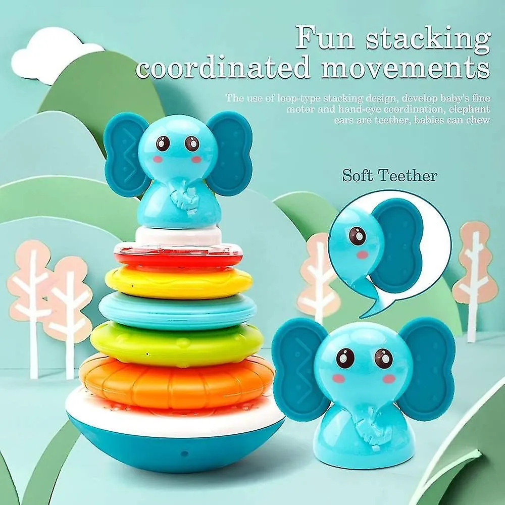 Baby Stacking Rings Musical Toys - Building Rings Stacker & Teethers
