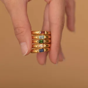 Baguette Birthstone Ring Band